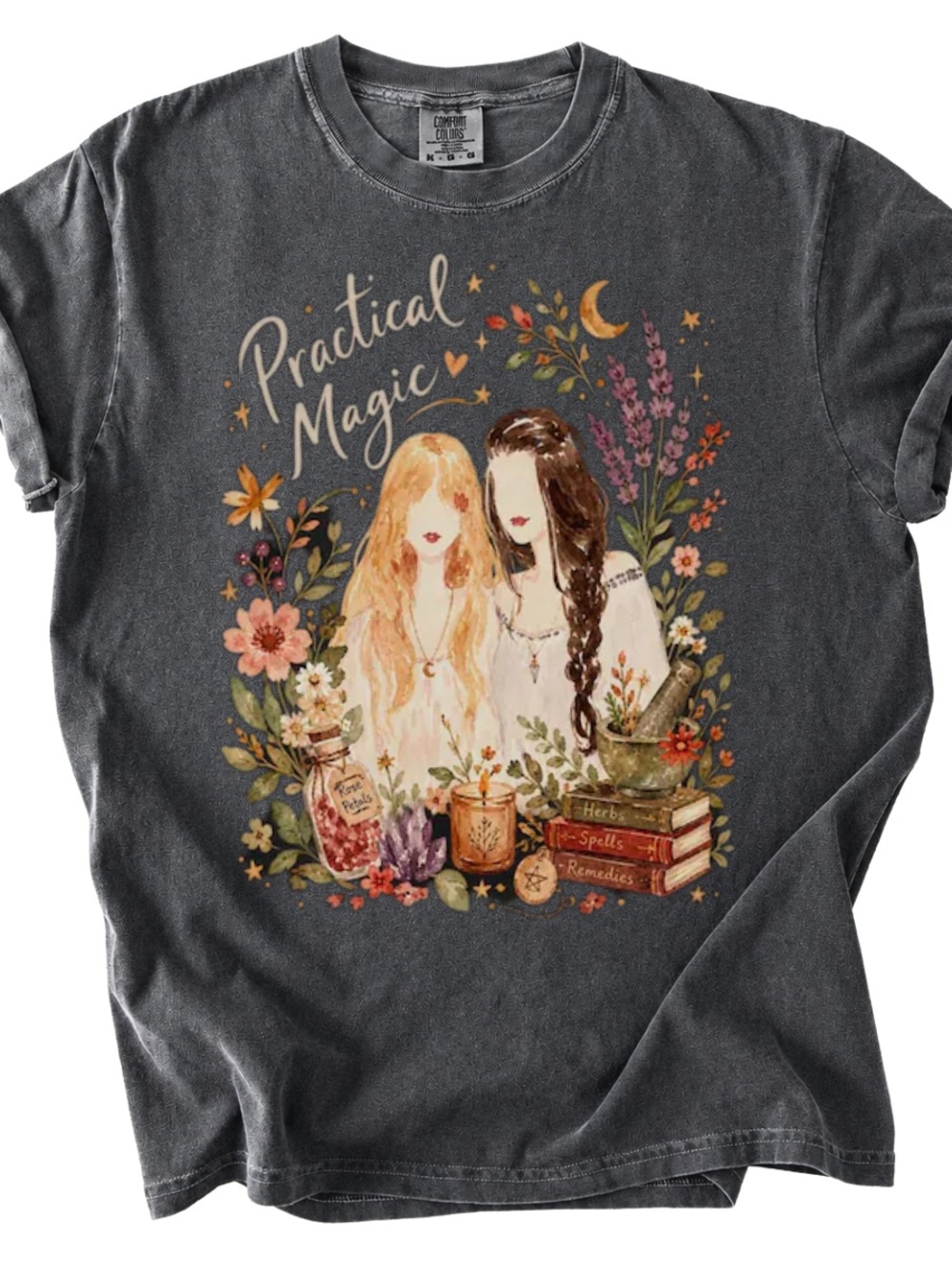 Comfort Colors Pepper 'Practical Magic' Floral Graphic Tee